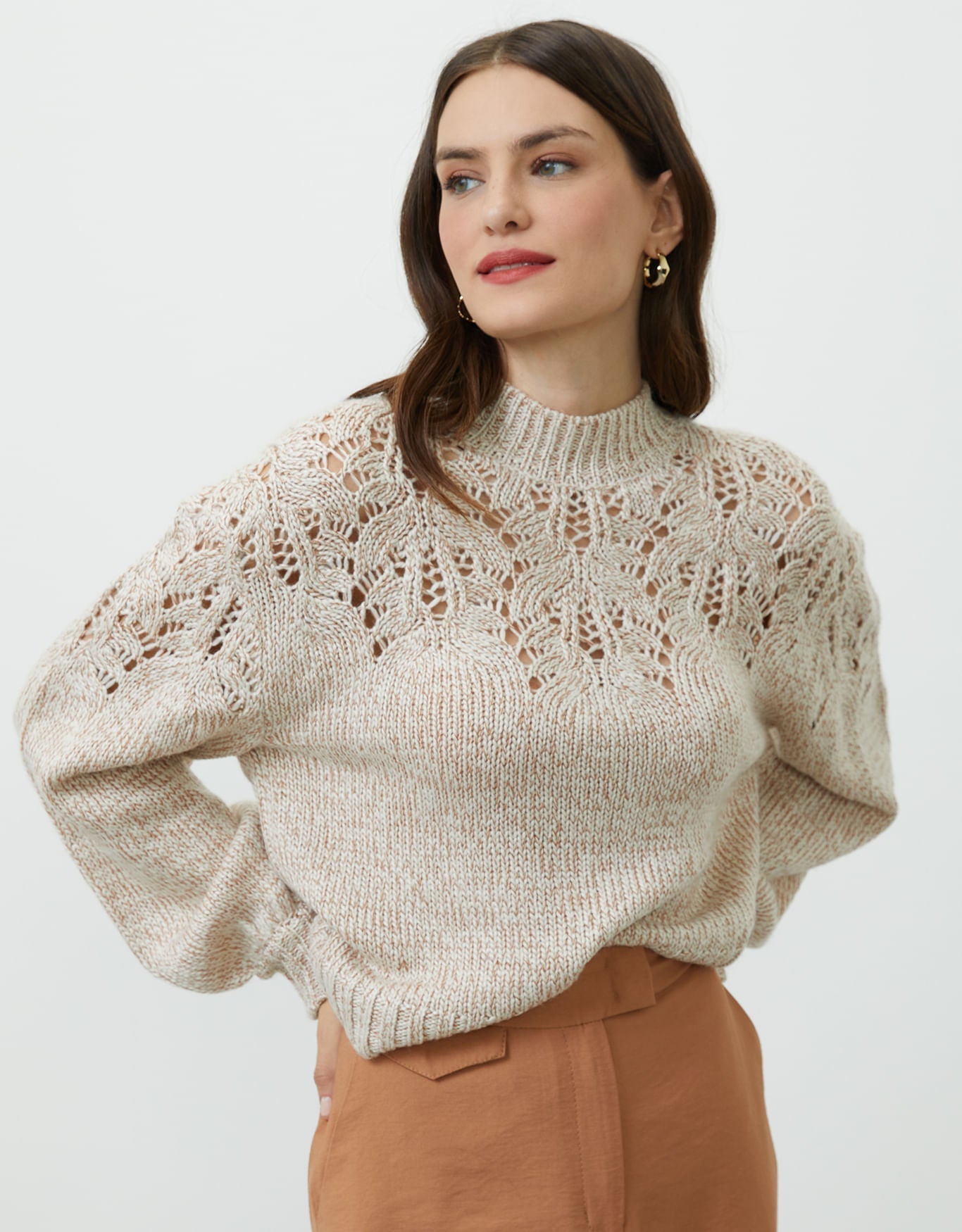 Blusa Tricot Detalhe Mescla