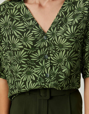 Camisa Cropped Margarida Camuflada