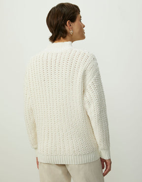 Blusa Tricot Mix De Fios Off White