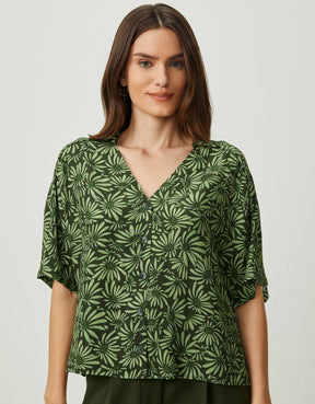 Camisa Cropped Margarida Camuflada